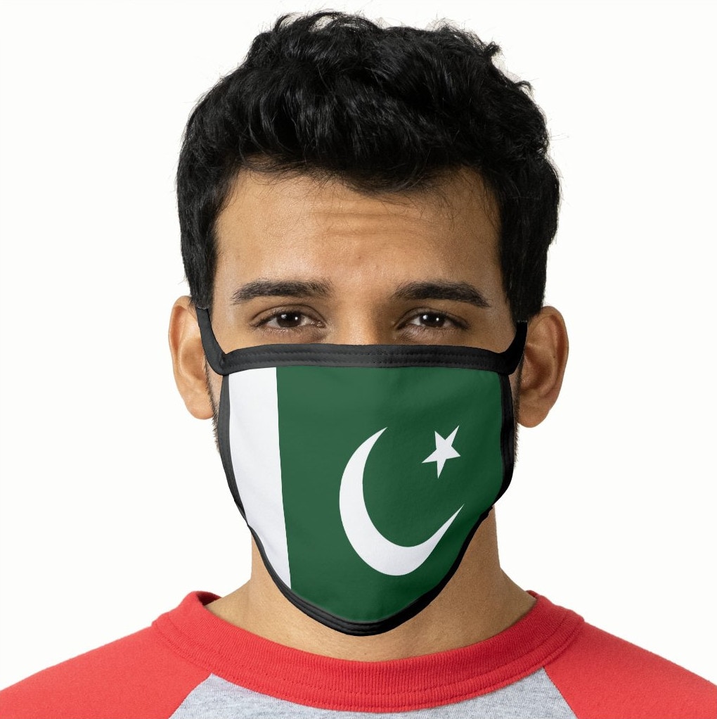 Pakistan Flag Face Mask wearing on face